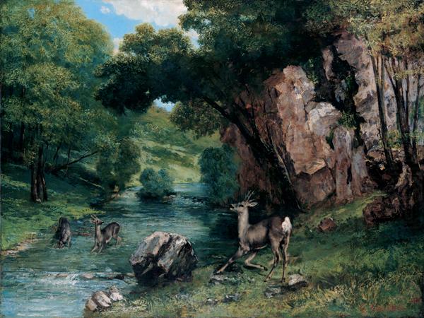 Roe Deer at a Stream, Gustave Courbet